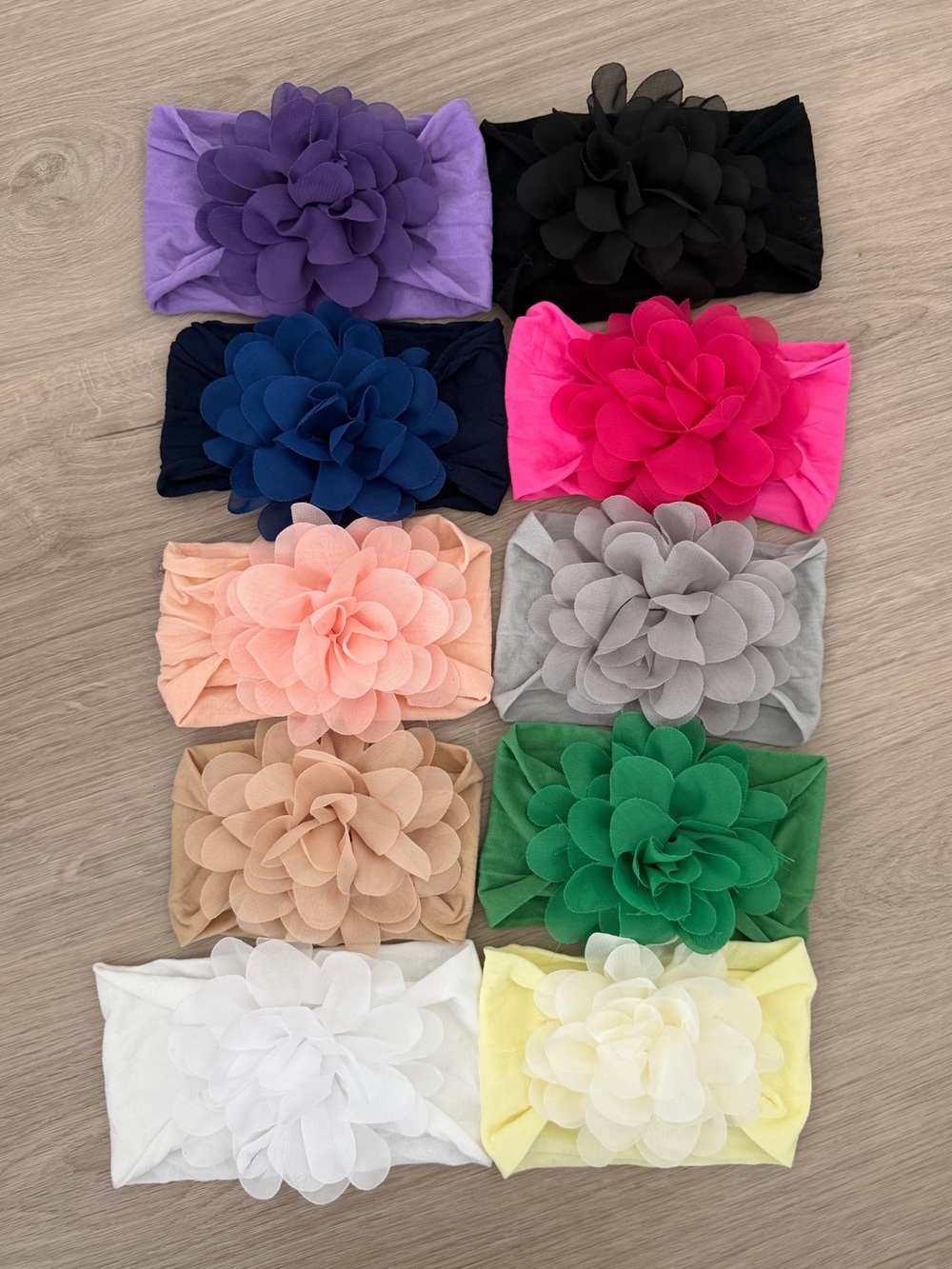 New 10x Baby Toddler Bows Chiffon Flower Headband Hair Band Stretchy Girl